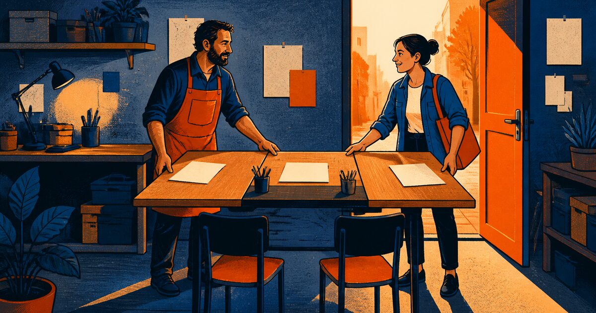 Una emprendedora incorpora a su primer empleado en un taller